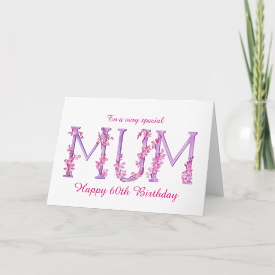 60 Geburtstagskarte Der Mama Aquarell Karte Zazzle De