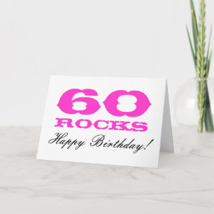 60. Geburtstagskarte für Frauen   60 Rocks! Karte