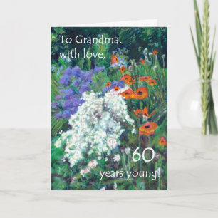 60. Geburtstagskarte für Großmutter - Juni Garten Karte