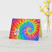 60. Geburtstagskarte Groovy Krawatte-Dye Karte (Gelbe Blume)