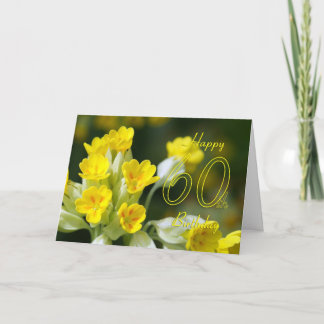 60. Geburtstagskarte mit hübscher Blume, Blumenkar Karte