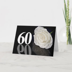 60. Geburtstagskarte mit klassisch weißer Rose Karte