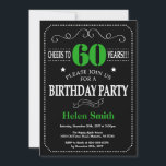 60. Geburtstagskarte Schwarz und Grün Einladung<br><div class="desc">60. Geburtstag Einladung Schwarz und Grün Typografie. Tafel. Schwarz-Weiß-Hintergrund Erwachsener Geburtstag. Männer oder Frauen zum Geburtstag. Kinder Junge oder Mädchen Lady Teenage Teenage Bday Einladen. 13. 15. 16. 18. 20. 21. 30. 40. 50. 60. 70. 80. 90. 100. Jedes Alter. Für weitere Anpassungen klicken Sie bitte auf die Schaltfläche "Anpassen"...</div>