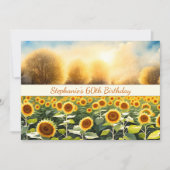 60. Geburtstagskarte - Sonnenblumenthema Einladung (Vorderseite)