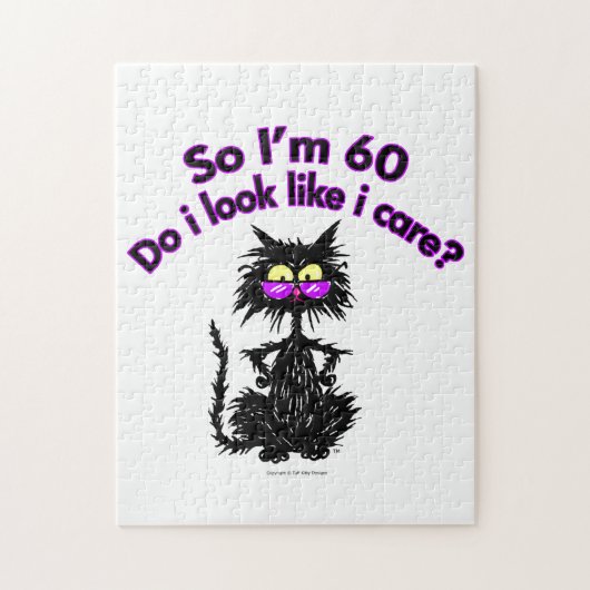 60. Geburtstagskatze Puzzle (Vertikal)