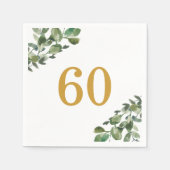 60. Geburtstagsküche Eukalyptus Serviette (Vorderseite)