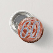 60. Geburtstagskuchen 3 cm Abzeichen Button (Vorne & Hinten)