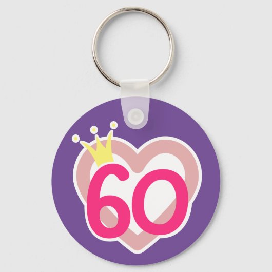 60. Geburtstagskünstlerin Princess Crown Pink Schlüsselanhänger (Vorderseite)