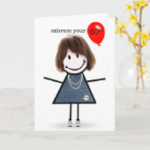 60. Geburtstagsmarine mit Red Balloon Karte (Gelbe Blume)