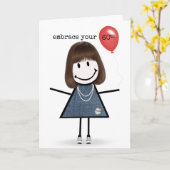 60. Geburtstagsmarine mit Red Balloon Karte (Gelbe Blume)