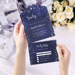 60. Geburtstagsnacht blaue Silberstars uAwg All In One Einladung<br><div class="desc">Ein marineblauer blauer Hintergrund mit Sternen. Die blaue Farbe ist ungleichmäßig. Personalisieren und hinzufügen von Namen,  Party,  UAWG,  Rücksendeadresse und Namen. Sechzig ist mit einem Herz geschrieben.</div>