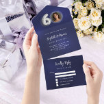 60. Geburtstagsnacht blaues silbernes Foto uAwg All In One Einladung<br><div class="desc">Ein marineblauer Hintergrund. Die blaue Farbe ist ungleichmäßig. Personalisieren und fügen Sie ein Foto,  Name,  Party,  UAWG,  Rücksendeadresse und Namen. Nummer 60 ist mit einem Ballon-Stil Schriftart in Imitats Silber geschrieben.</div>