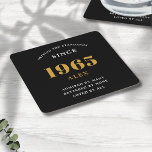 60. Geburtstagsname 1965 Black Gold Elegant Chic Rechteckiger Pappuntersetzer<br><div class="desc">Premium Untersetzer aus Schwarz und Gold Personalisierten Papier zum 60. Geburtstag - Celebration Elegance. Feiern Sie einen Geburtstag im Stil eines Meilensteins mit unseren schicken, hochwertigen 60. Geburtstagspapieren-Untersetzer. Exquisit gestaltet mit einem auffallenden Schwarz-Gold-Farbschema, fügen diese Untersetzer eine Touch von Luxus und Eleganz zu jedem 60. Geburtstag Bash. Äußern Sie Ihren...</div>