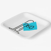 60. Geburtstagsnotiz auf einer Papierklammer Pappteller (Gewinkelt)