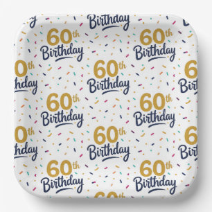 60. Geburtstagspapierteller, Sechzigster Party Pappteller