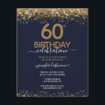 60. Geburtstagspartei Einladung<br><div class="desc">Eleganter Imitat Gold Glitzer mit schimmernden Konfetti Highlights auf der Ober- und Untergrenze. Alle Texte sind individuell einstellbar und lassen sich für Ihr eigenes Party leicht ändern. Sehr elegantes Design aus dem 60. Jahrhundert. Elegante,  moderne und stilvolle Typografie</div>