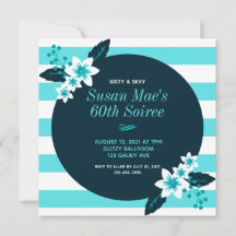 60. Geburtstagsparty Aquamarin White 60.