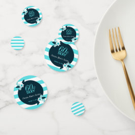 60. Geburtstagsparty Aquamarin White 60. Konfetti