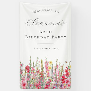 60. Geburtstagsparty August Geburtstagsfeier Blume Banner