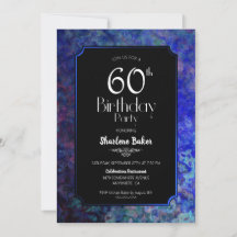60. Geburtstagsparty Black mit Blue Border