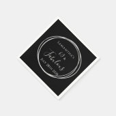 60. Geburtstagsparty Black Silver Geburtstagsparty Serviette (Ecke)