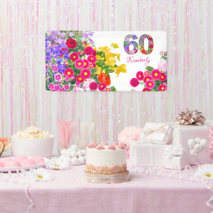 60. Geburtstagsparty Blumenbanner Blume Bouquet Banner