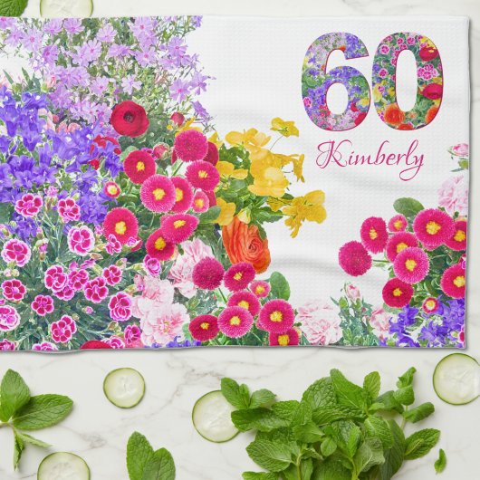 60. Geburtstagsparty Blumenstrauß Küchentücher