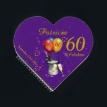 60. Geburtstagsparty Champagne Lila Guest Notizblock<br><div class="desc">Das stilvolle Gästebuch aus dem 60. Jahrhundert mit Champagner-Eimer-Gläsern, altersschwachen Ballons und Konfetti auf lila Hintergrund mit goldfarbenem Text. Dieses fantastische, herzförmige Geburtstagsgast-Gästebuch ist ein fabelhaftes Geschenk oder Party-Memento. Perfekt für Meilenstein Geburtstage wie 40., 50. 60. oder 70. Mit 60 Blättern (120 Seiten) - es gibt viel Platz für Party...</div>