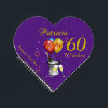 60. Geburtstagsparty Champagne Lila Guest Notizblock<br><div class="desc">Das stilvolle Gästebuch aus dem 60. Jahrhundert mit Champagner-Eimer-Gläsern, altersschwachen Ballons und Konfetti auf lila Hintergrund mit goldfarbenem Text. Dieses fantastische, herzförmige Geburtstagsgast-Gästebuch ist ein fabelhaftes Geschenk oder Party-Memento. Perfekt für Meilenstein Geburtstage wie 40., 50. 60. oder 70. Mit 60 Blättern (120 Seiten) - es gibt viel Platz für Party...</div>