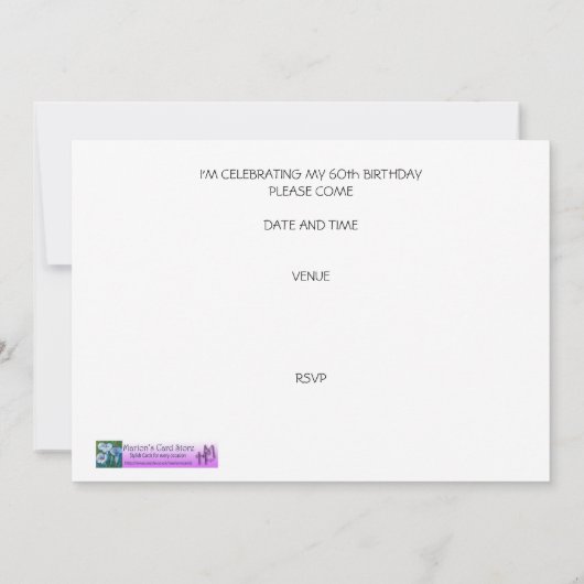 60. Geburtstagsparty Einladung (Rückseite)