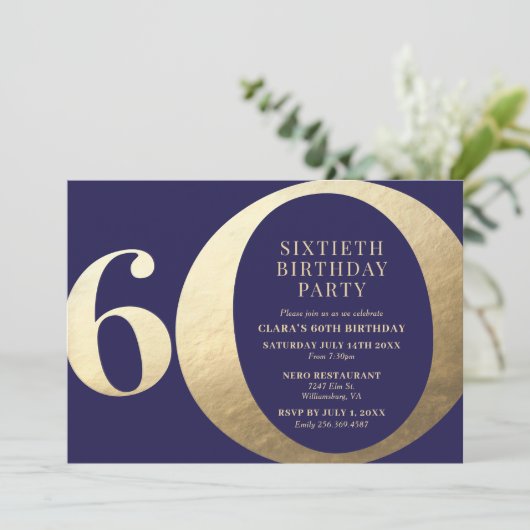 60. Geburtstagsparty Einladung (Stehend Vorderseite)
