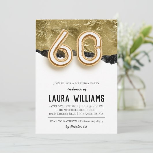 60. Geburtstagsparty Einladung (Stehend Vorderseite)