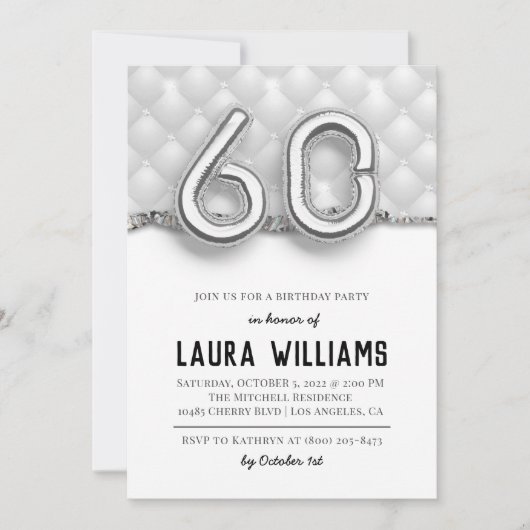 60. Geburtstagsparty Einladung (Vorderseite)