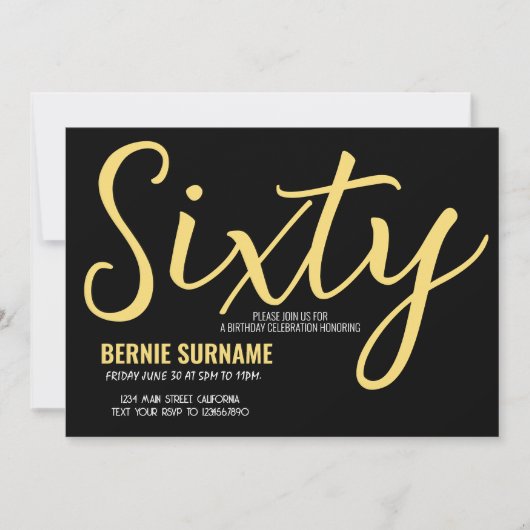 60. Geburtstagsparty Einladung (Vorderseite)