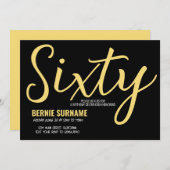 60. Geburtstagsparty Einladung (Vorne/Hinten)