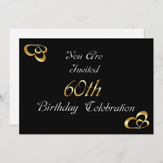 60. Geburtstagsparty Einladung (Vorne/Hinten)