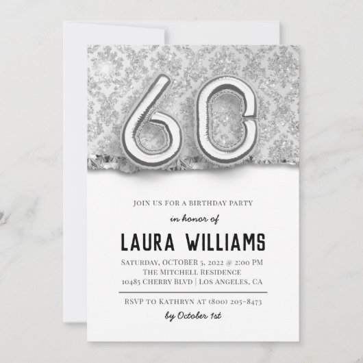 60. Geburtstagsparty Einladung (Vorderseite)
