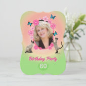 60. Geburtstagsparty Einladung (Stehend Vorderseite)
