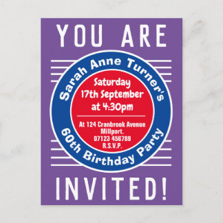 60. Geburtstagsparty Einladung