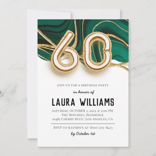 60. Geburtstagsparty Einladung (Vorderseite)