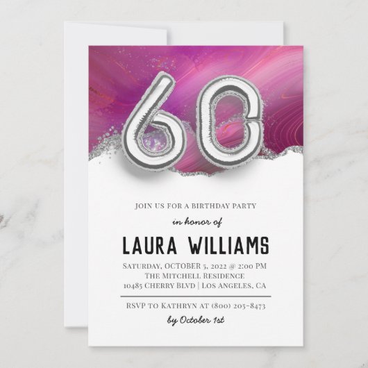 60. Geburtstagsparty Einladung (Vorderseite)