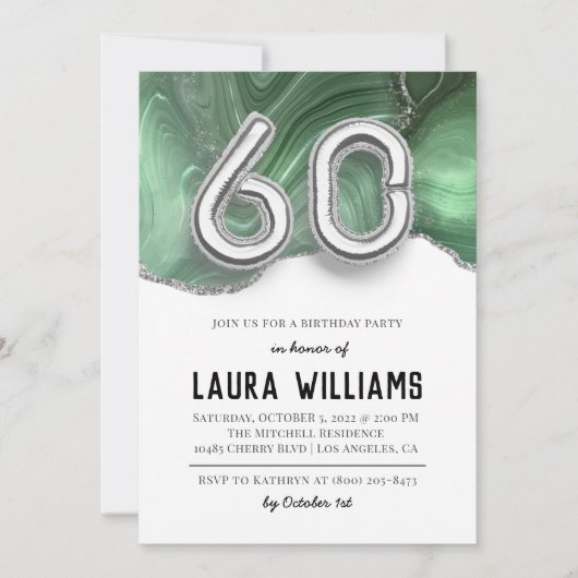 60. Geburtstagsparty Einladung (Vorderseite)