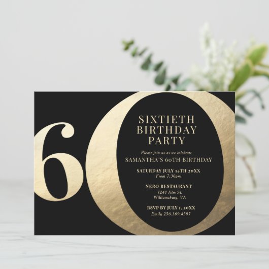 60. Geburtstagsparty Einladung (Stehend Vorderseite)
