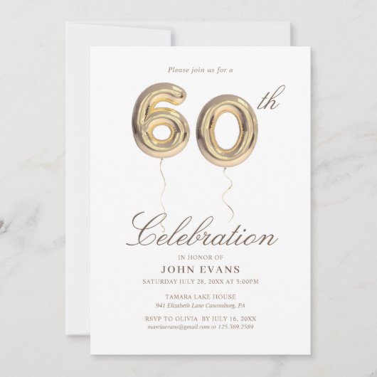 60. Geburtstagsparty Einladung (Vorderseite)