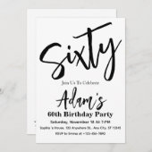 60. Geburtstagsparty Einladung (Vorne/Hinten)