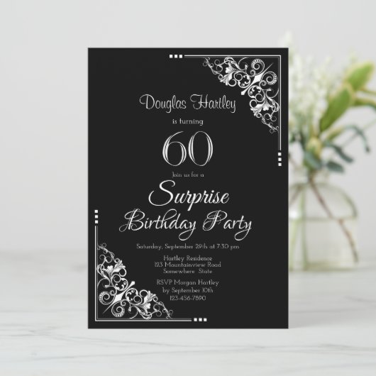 60. Geburtstagsparty Einladung (Stehend Vorderseite)