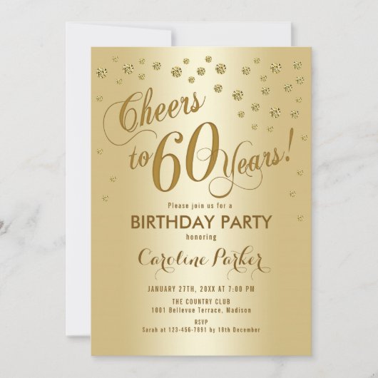 60. Geburtstagsparty Einladung (Vorderseite)