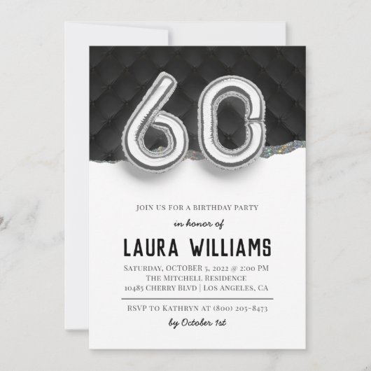 60. Geburtstagsparty Einladung (Vorderseite)