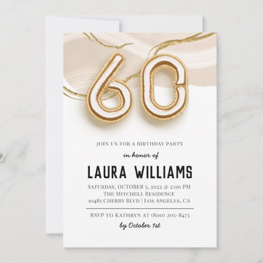 60. Geburtstagsparty Einladung (Vorderseite)
