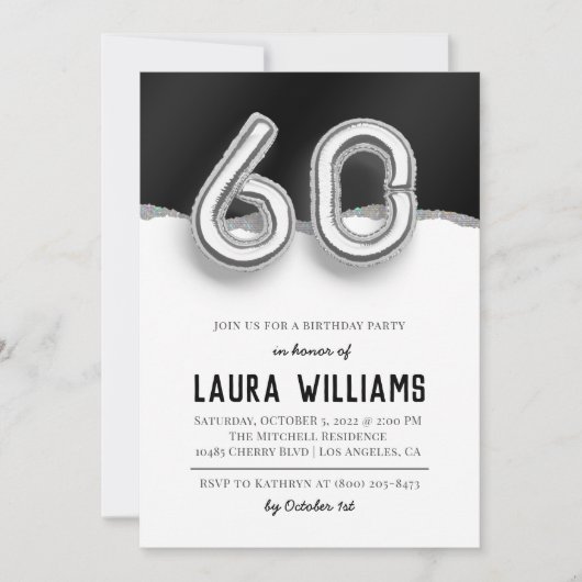 60. Geburtstagsparty Einladung (Vorderseite)